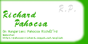 richard pahocsa business card